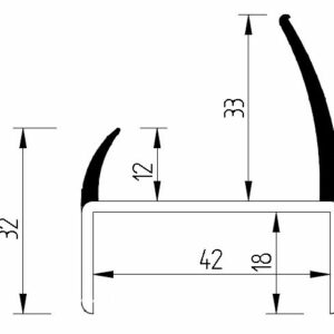 42mm door edge capping