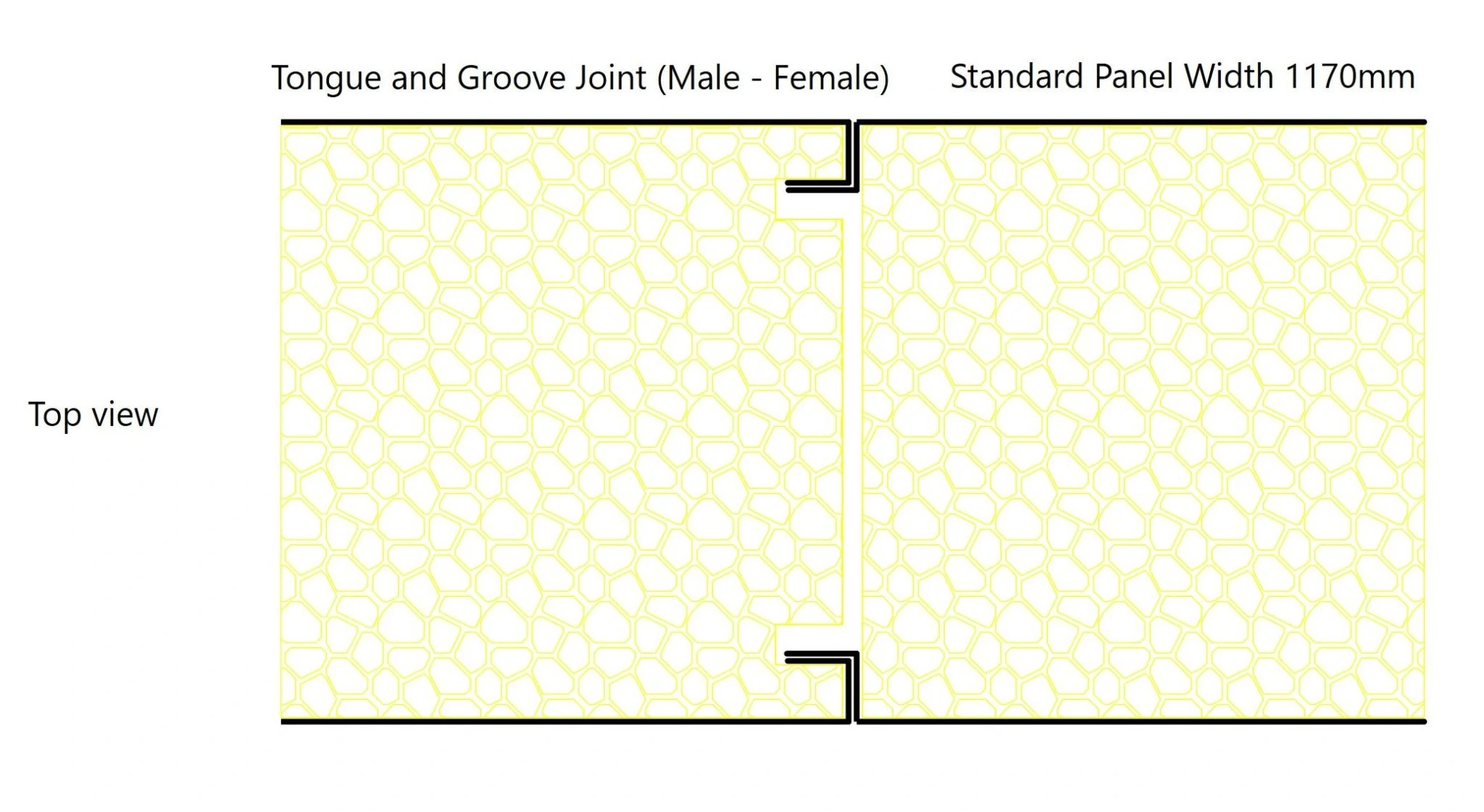 Frigipan tongue-and-groove insulated panel joint profile