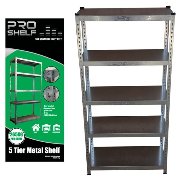 ProShelf 5 Tier Metal Shelf - Fully Galvanised