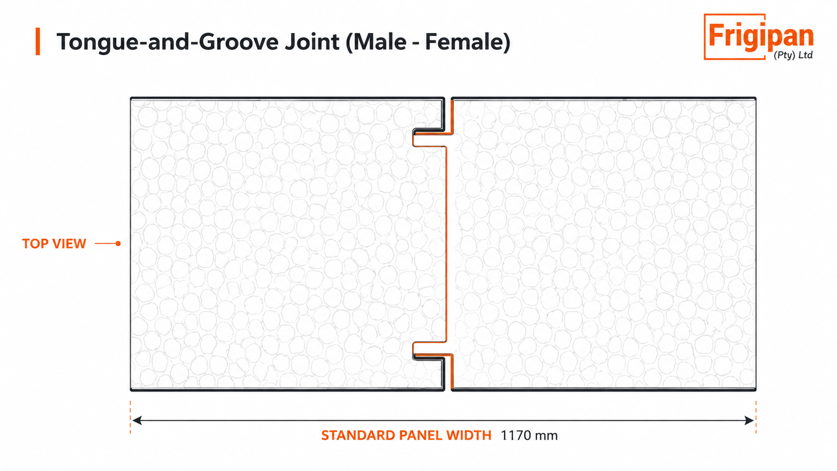 Tongue-and-groove joint profile diagram
