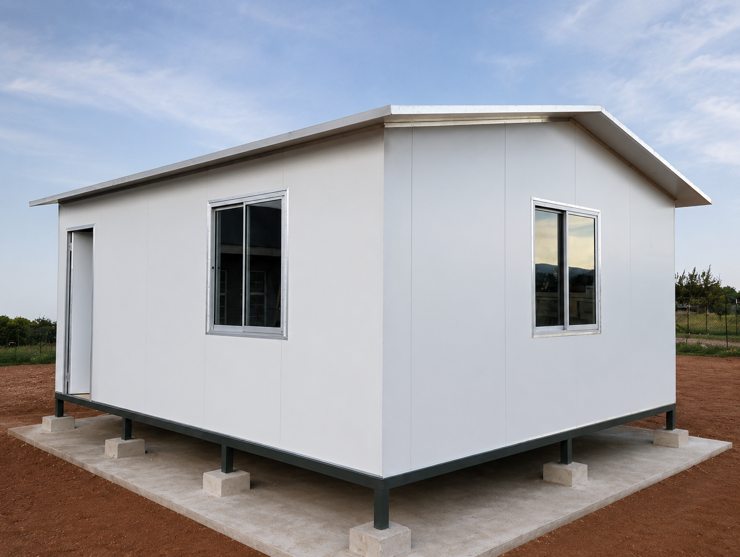 Customer-built prefabricated site office using Frigipan panels