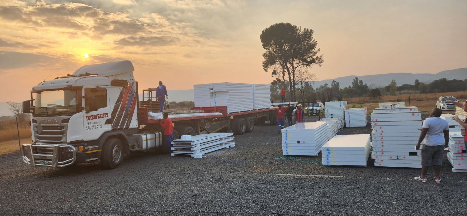 Frigipan insulated panels prepared and loaded for customers